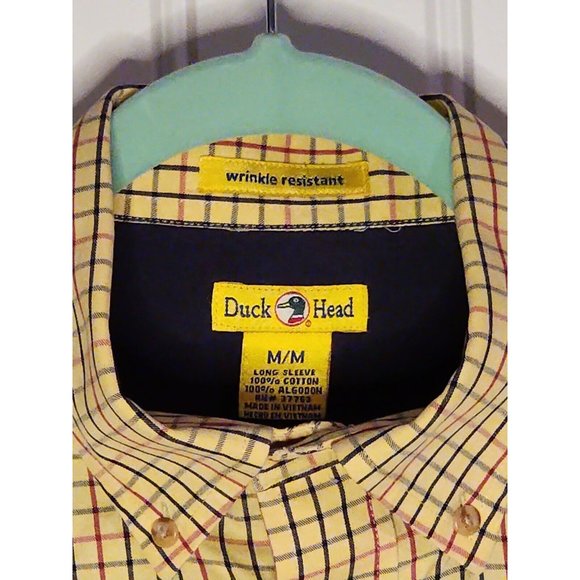 Duck Head Long Sleeve M/M Yellow, Red, and Blue Plaid Button Down Shirt - Picture 4 of 4